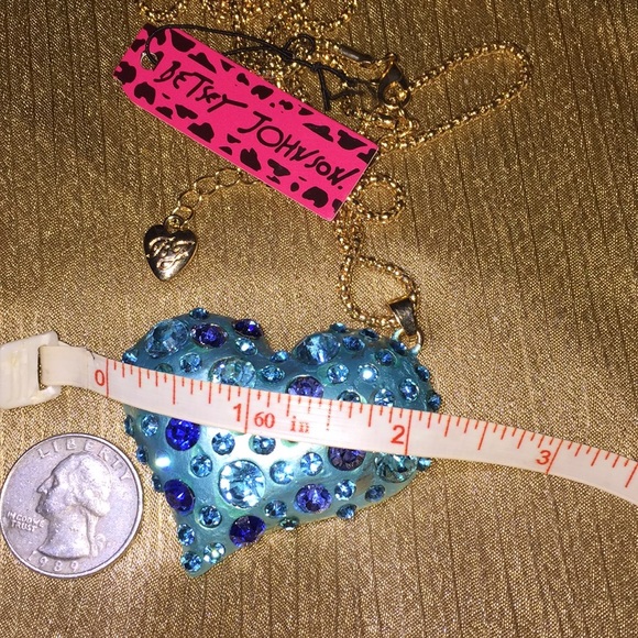 🦋💙🆕 Betsey Johnson Teal & Blue Big Heart - Picture 2 of 6